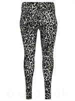 Sandgaard -Jersey Viskose Leggings, Leopard Grå
